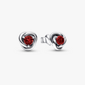 Sterling silver stud earrings with salsa red crystal 292334C06 (High Resolution)