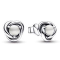 Sterling silver stud earrings with white bioresin man-made mother of pearl 292335C03