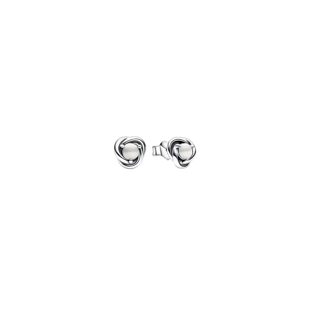 Sterling silver stud earrings with white bioresin man-made mother of pearl 292335C03 (High Resolution)