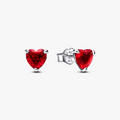 Heart sterling silver stud earrings with 292549C01 (High Resolution)