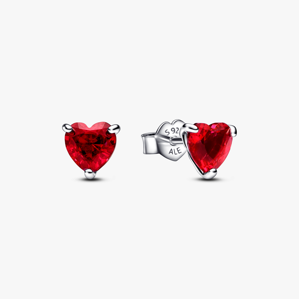 Heart sterling silver stud earrings with 292549C01 (High Resolution)