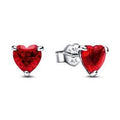 Heart sterling silver stud earrings with 292549C01