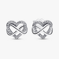 Sparkling Infinity Heart Stud Earrings| 292667C01 (High Resolution)
