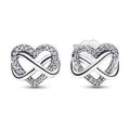 Sparkling Infinity Heart Stud Earrings| 292667C01