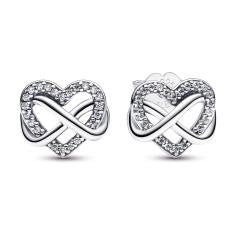 Sparkling Infinity Heart Stud Earrings| 292667C01