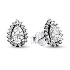 Sterling silver stud earrings with clear cubic zirconia 292834C01