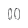 Sterling silver hoop earrings with clear cubic zirconia 293016C01 (High Resolution)