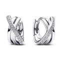 Sterling silver hoop earrings with clear 293150C01
