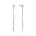 Sterling silver drop earrings with white treated freshwater cultured pearl 293152C01