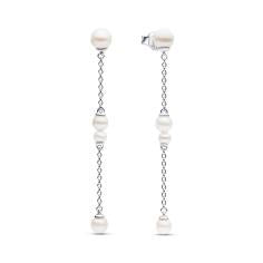 Sterling silver drop earrings with white treated freshwater cultured pearl 293152C01