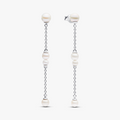 Sterling silver drop earrings with white treated freshwater cultured pearl 293152C01 (High Resolution)