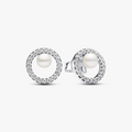 Sterling silver stud earrings with white 293154C01 (High Resolution)