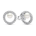 Sterling silver stud earrings with white 293154C01