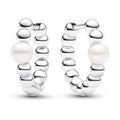 Beaded sterling silver hoop earrings wit 293178C01