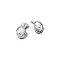 Sterling silver stud earrings with white treated f 293295C01