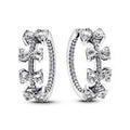 Bow sterling silver hoop earrings with c 293545C01