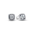 Sterling silver stud earrings with clear cubic zirconia 293551C02