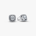 Sterling silver stud earrings with clear cubic zirconia 293551C02 (High Resolution)