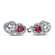 Hearts sterling silver stud earrings wit 293633C01
