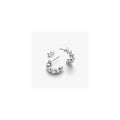 Hearts sterling silver hoop earrings with clear cubic zirconia 293657C01 (High Resolution)