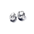 Rippled sterling silver hoop earrings 293874C00