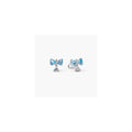 Bow sterling silver stud earrings with dream blue (High Resolution)