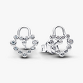 Heart padlock sterling silver stud earrings with cz (High Resolution)