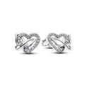 Heart and butterfly sterling silver stud earrings  294476C01