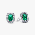 Sterling silver stud earrings with royal green cry 294501C01 (High Resolution)