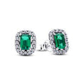 Sterling silver stud earrings with royal green cry 294501C01
