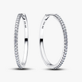 Sterling silver hoop earrings with clear cubic zir 294650C01 (High Resolution)