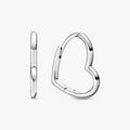 Asymmetrical Small Heart Silver Earring Hoops 298307C00 (High Resolution)