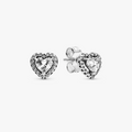 Heart Silver Stud Earrings w Clear CZ 298427C01 (High Resolution)