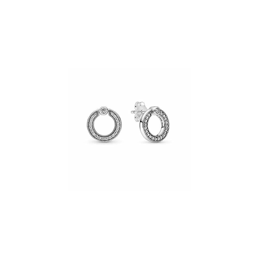 Pandora Logo Reversible Stud Silver Earr 299486C01 (High Resolution)