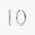Moments Snake Chain Silver Hoop Earrings 299532C00 (High Resolution)