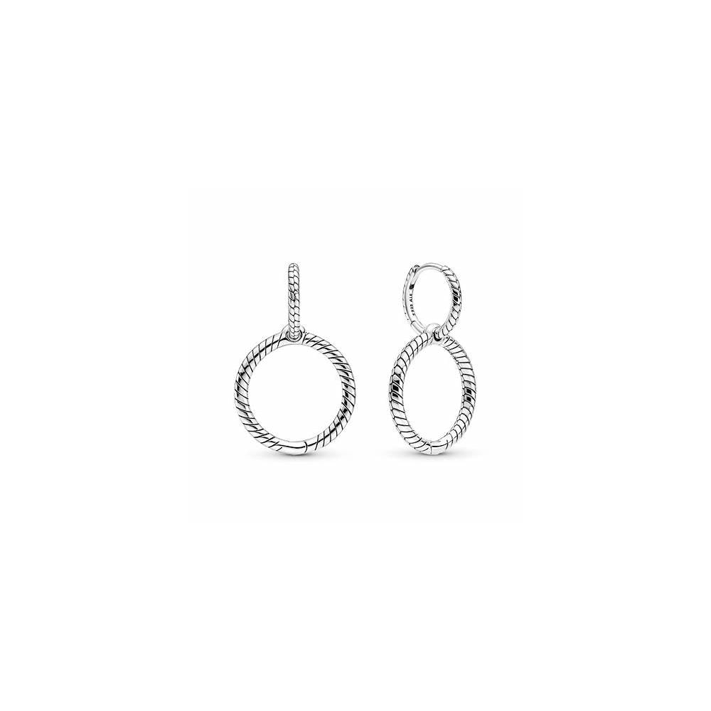Moments Snake Chain Silver Double Hoop E 299562C00 (High Resolution)