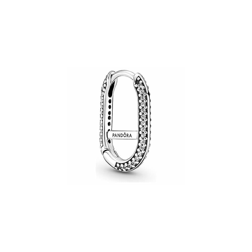 Pandora Me Silver Pave Link Earring w Cl 299682C01 (High Resolution)