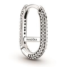 Pandora Me Silver Pave Link Earring w Cl 299682C01