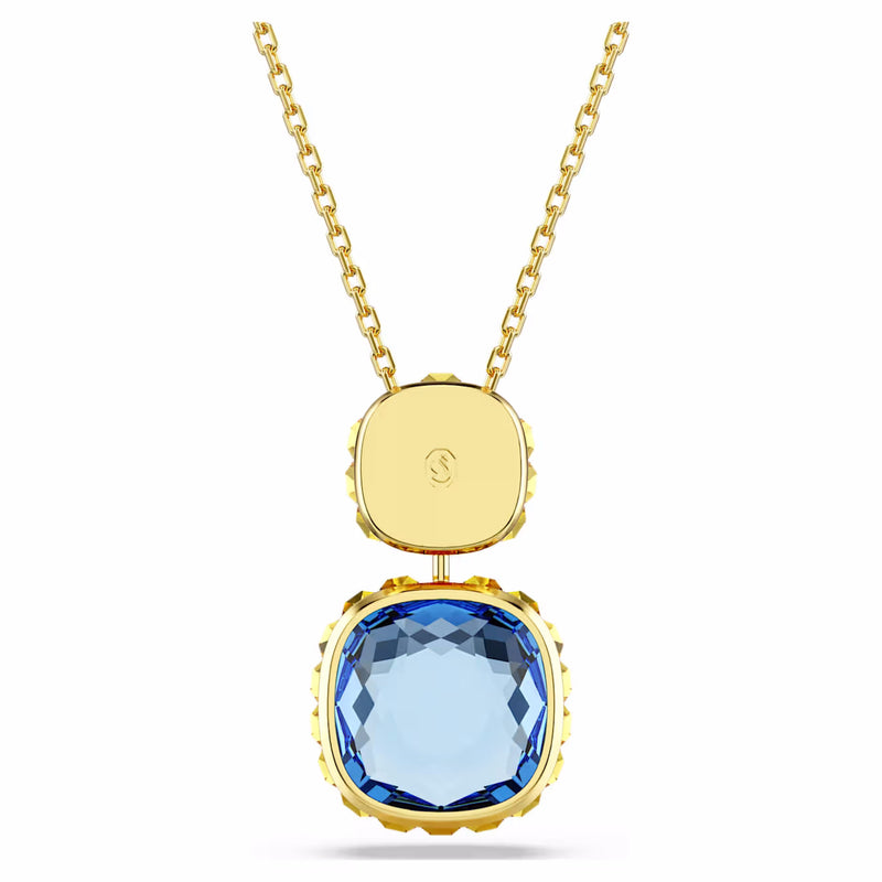 Chroma pendant Cushion cut, Multicoloured, Gold-tone plated