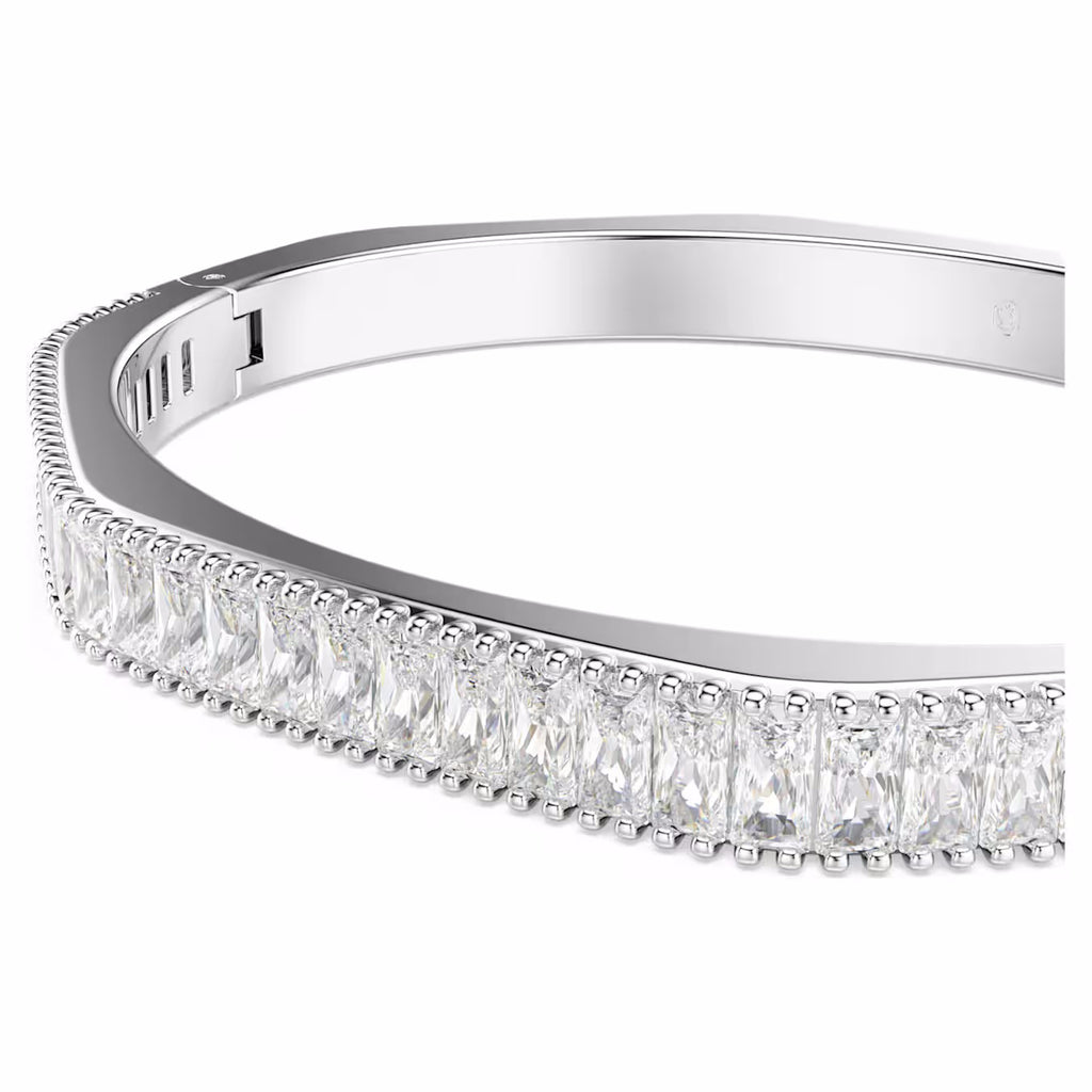 Matrix bangle Baguette cut, Octagon shape, White, Rhodium plated M 5705784