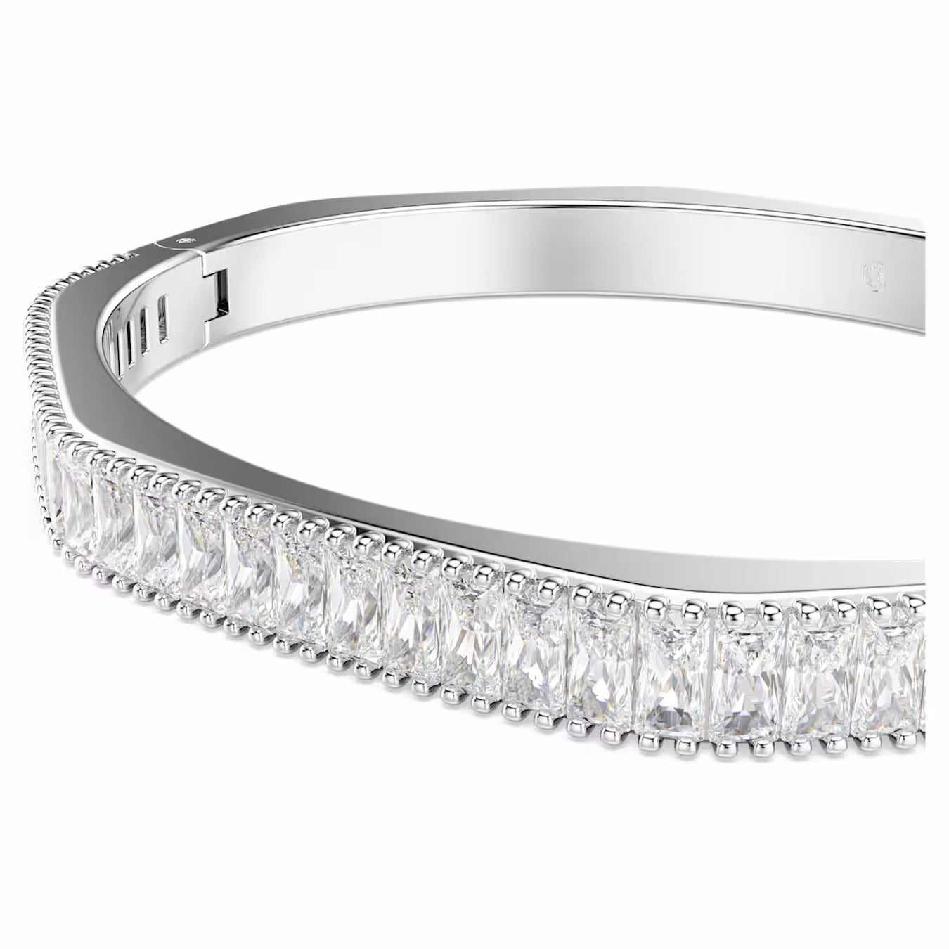 Matrix bangle Baguette cut, Octagon shape, White, Rhodium plated M 5705784