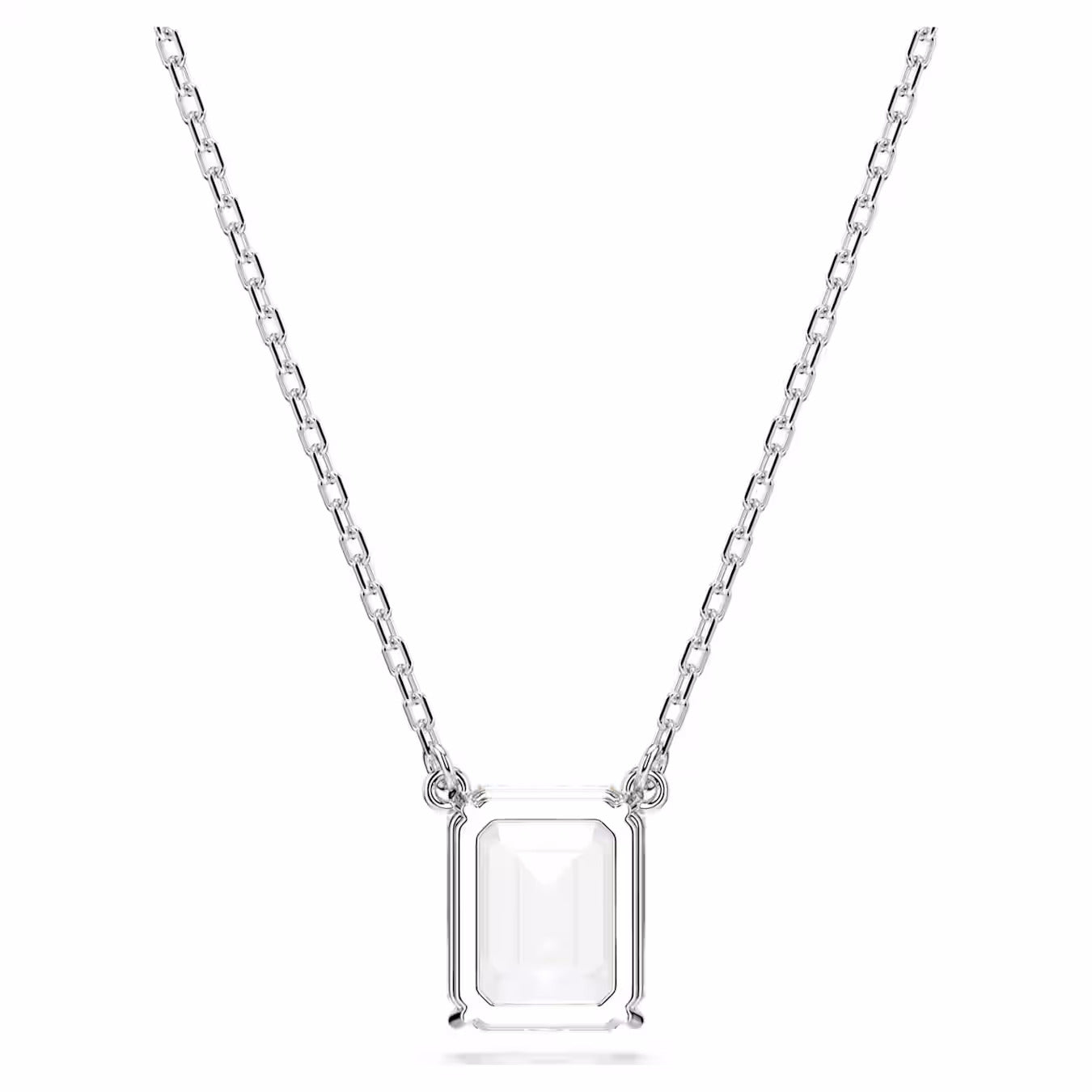 Stilla pendant Octagon cut, White, Rhodium plated 5693405