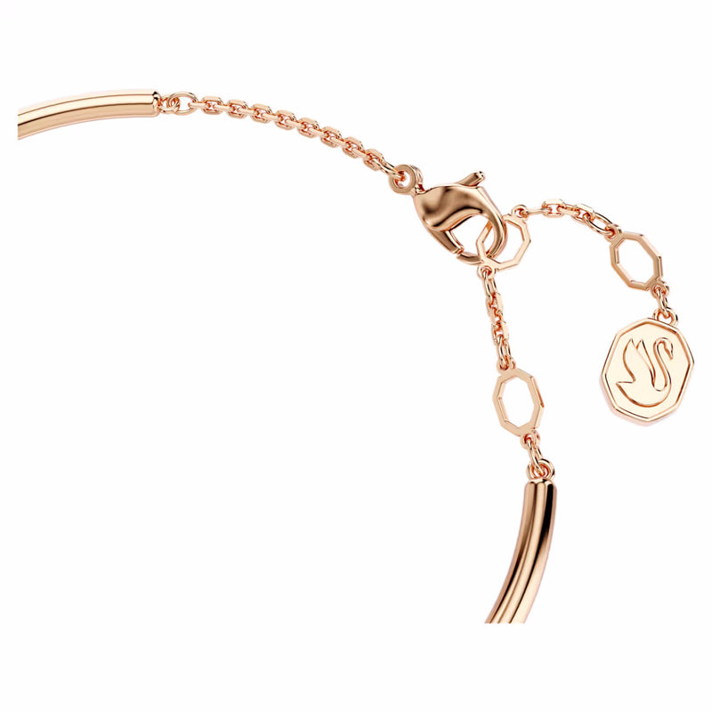 Dextera bangle Round cut, White, Rose gold-tone plated