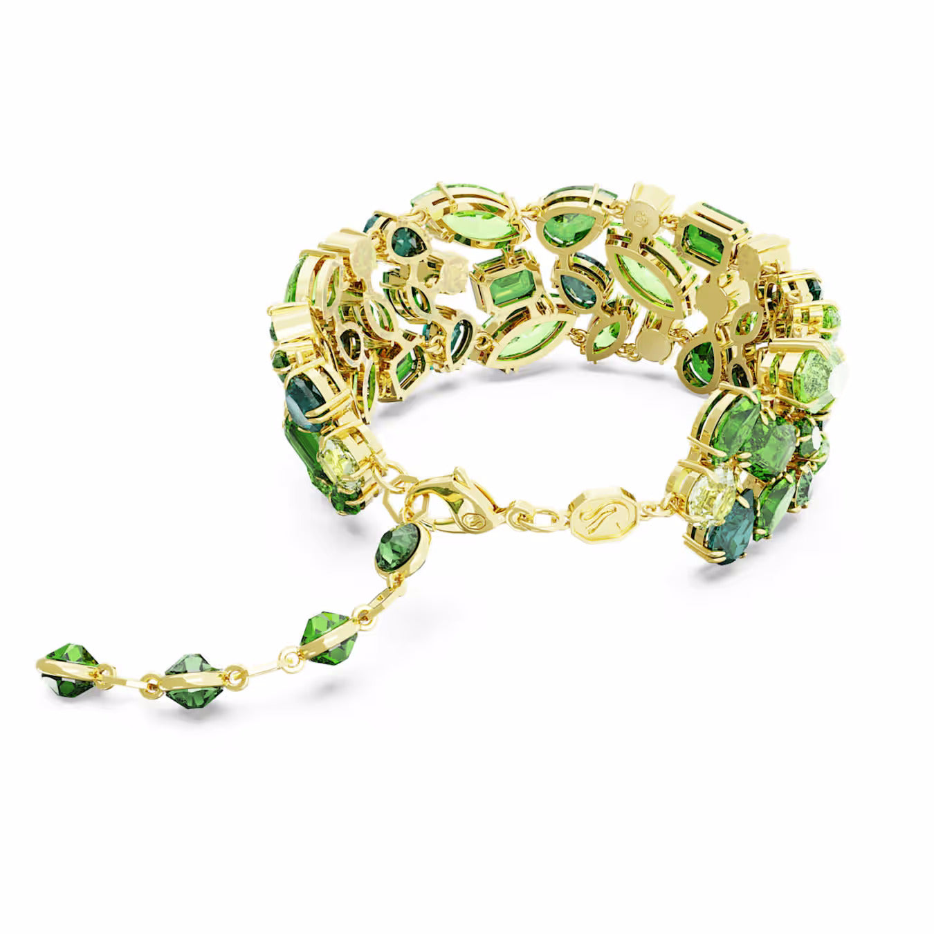 Gema Bracelet Mixed Cut Green Gold Plated Size M 5670091