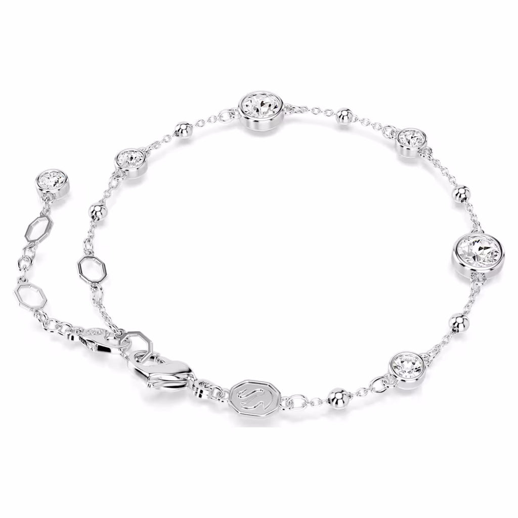 Imber bracelet Round cut, White, Rhodium plated 5696079