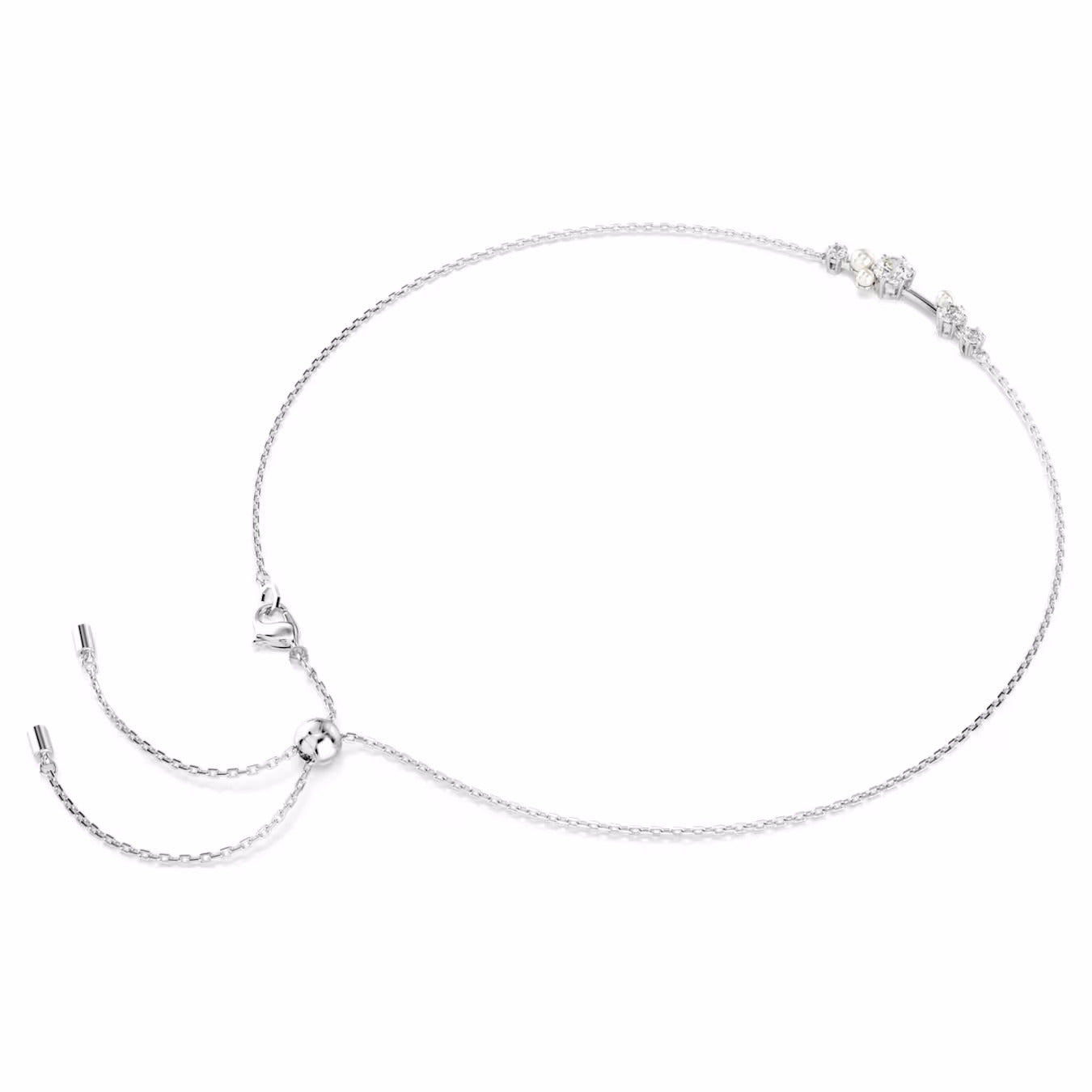 Constella necklace Crystal pearl, Round cuts, White, Rhodium plated 5705626