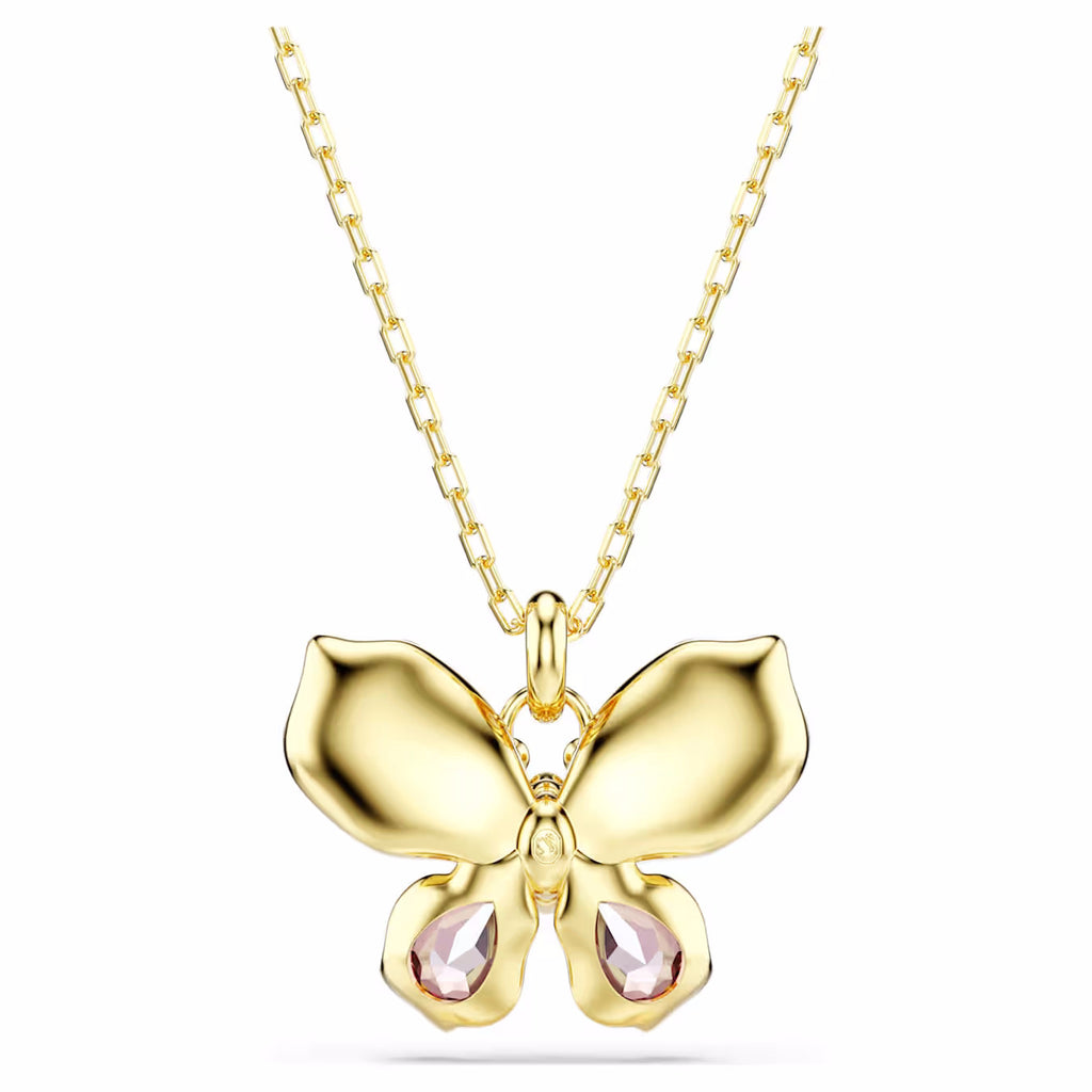 Idyllia pendant Mixed cuts, Pavé, Butterfly, Multicoloured, 18k gold finish 5709950