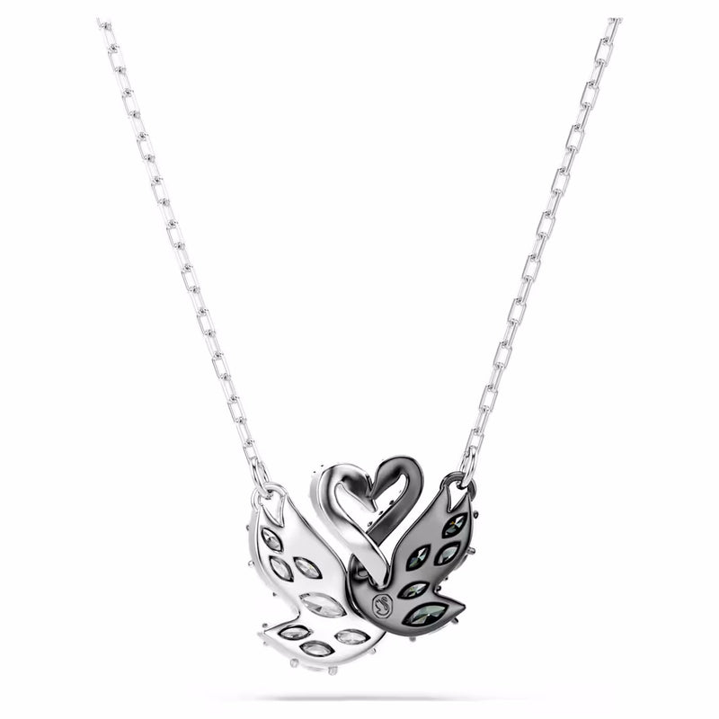 Swan pendant Swan, Black, Mixed metal finish
