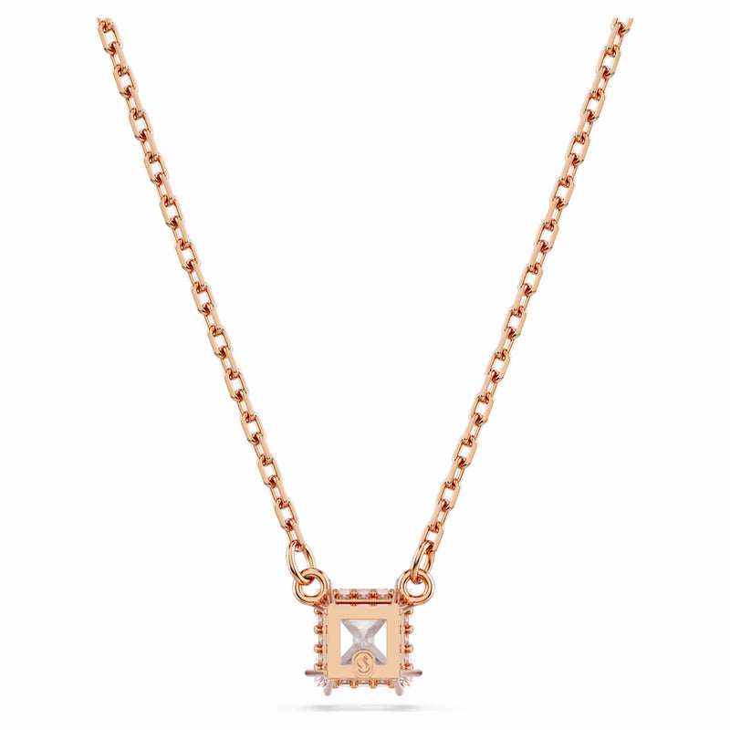 Stilla Attract pendant Square cut, White, Rose gold-tone plated
