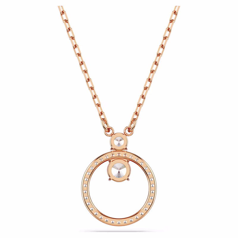 Constella pendant Pavé, Round cut, White, Rose gold-tone plated